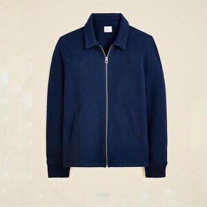NWT J CREW Boiled merino wool coach's sweater-jacket in navy